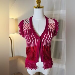 Vintage | Didi Open Knit Vest w/ Button Front